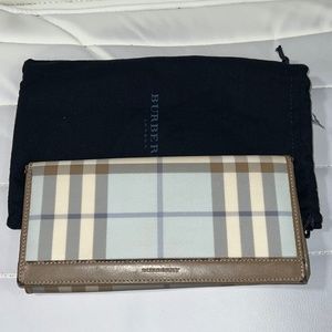 Burberry Light Blue Nova Check Long Wallet